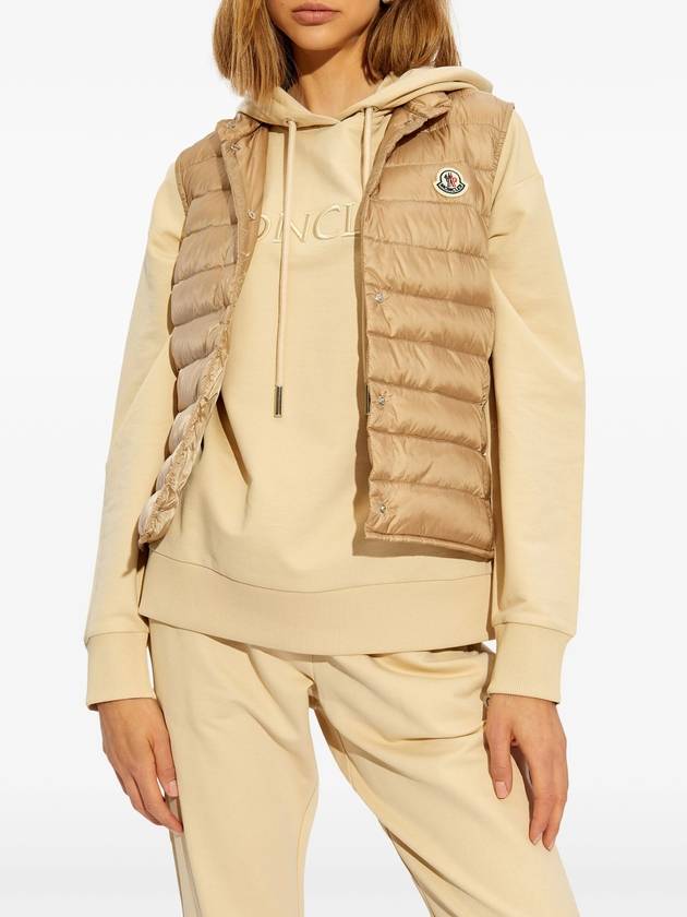 Liane Logo Patch Down Vest Dark Beige - MONCLER - BALAAN 5