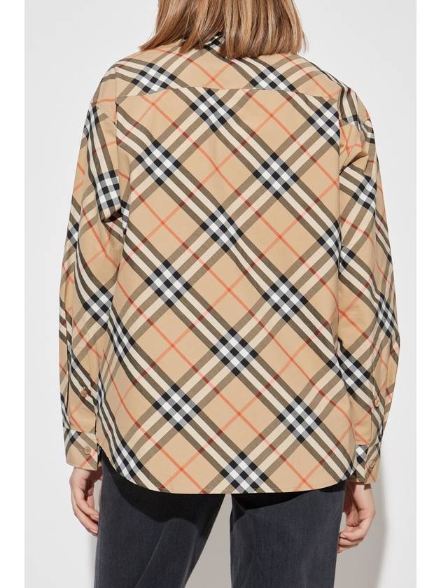 Burberry Checkered Shirt, Women's, Beige - BURBERRY - BALAAN 4