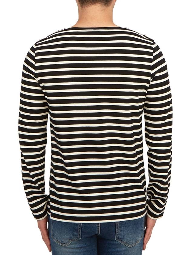 Minquiers Modern Stripe Long Sleeve T-Shirt Noir - SAINT JAMES - BALAAN 5