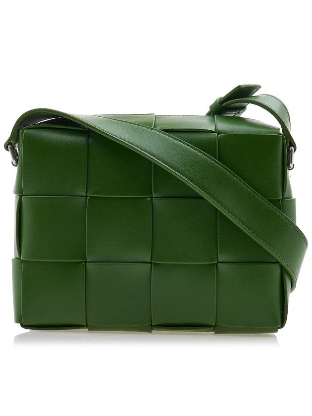 Cassette Intrecciato Leather Cross Bag Avocado - BOTTEGA VENETA - BALAAN 4