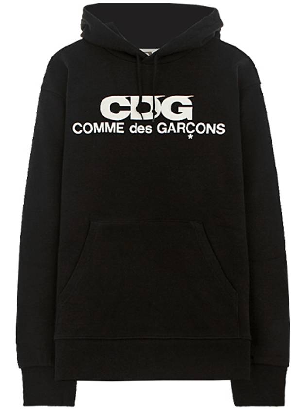 CDG logo print hoodie black - COMME DES GARCONS - BALAAN 2