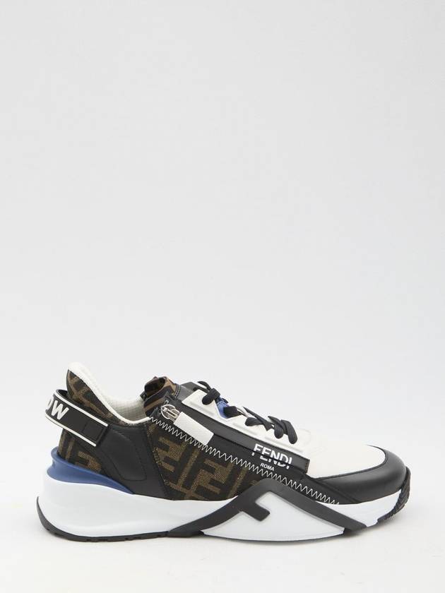 Flow FF Jacquard Leather Running Low Top Sneakers Black - FENDI - BALAAN 2