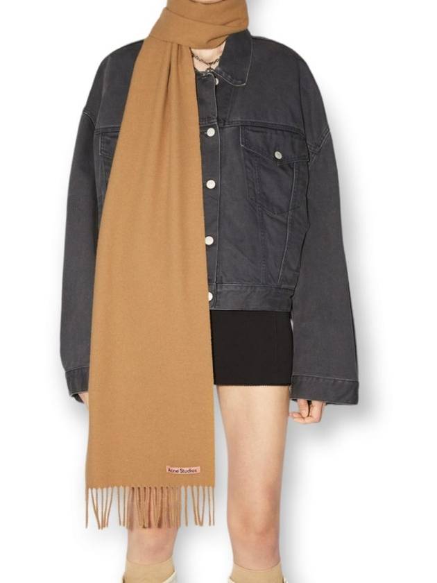 Studios Skinny Wool Muffler Light Brown - ACNE STUDIOS - BALAAN.