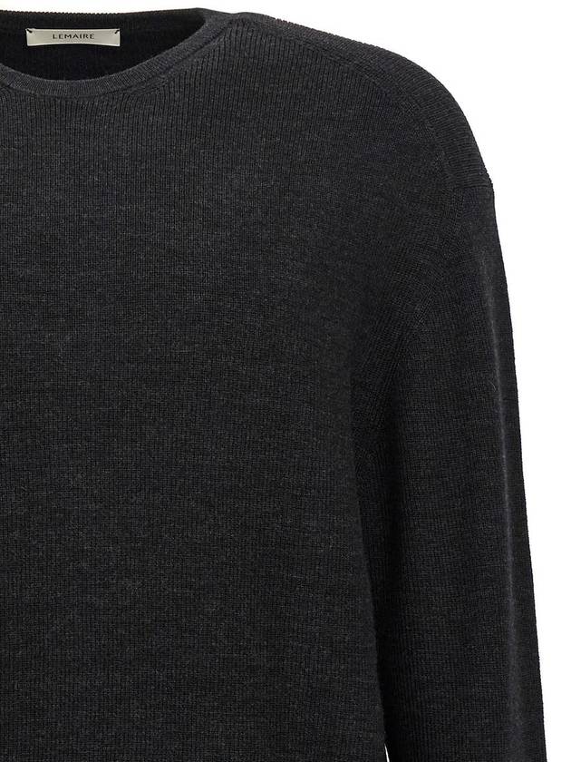 Merino blend knit top gray - LEMAIRE - BALAAN 3