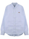 Fox Head Embroidery Long Sleeve Shirt Blue - MAISON KITSUNE - BALAAN 7