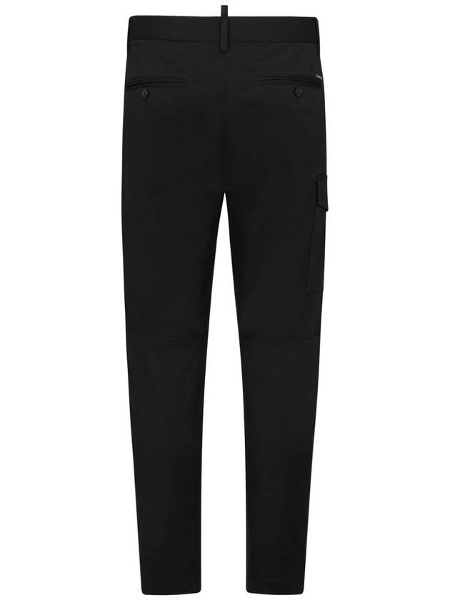 Logo Patch Cotton Cargo Pants Black - DSQUARED2 - BALAAN 3