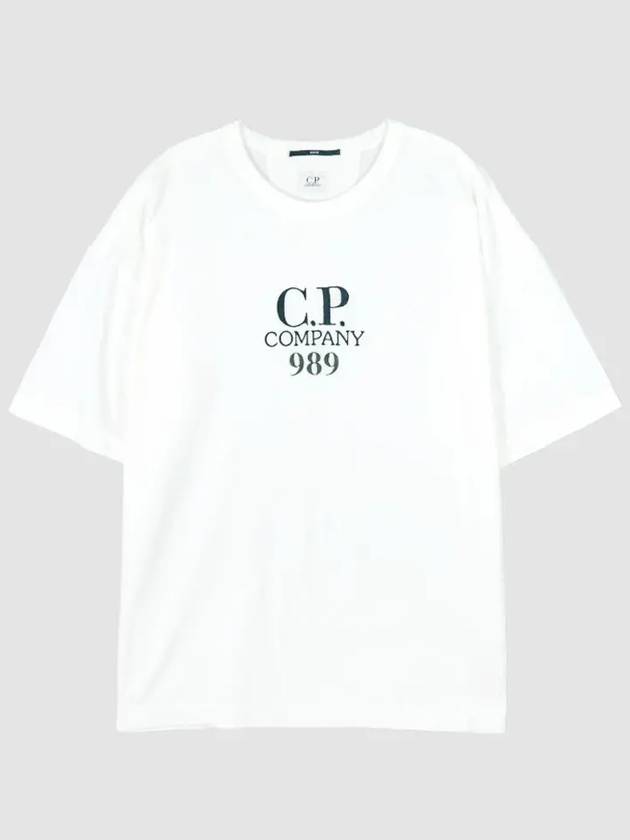 20/1 Jersey Boxy Logo Short Sleeve T-Shirt White - CP COMPANY - BALAAN 2