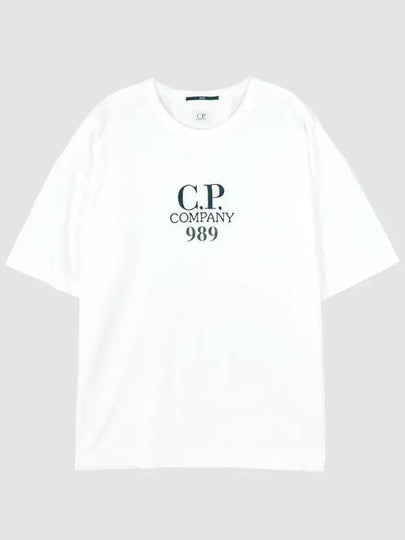 20/1 Jersey Boxy Logo Short Sleeve T-Shirt White - CP COMPANY - BALAAN 2