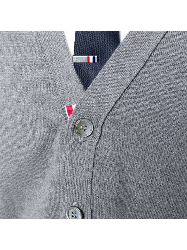 Milano Stitch 4-Bar Cardigan Medium Grey - THOM BROWNE - BALAAN 6