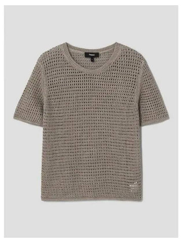 Women s Neo Harbor Chain Crop Mesh Knit Tan Color Domestic Product GM0024060444912 - THEORY - BALAAN 1