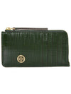 Robinson Crosshatched Zipper Card Wallet Evergreen - TORY BURCH - BALAAN 2