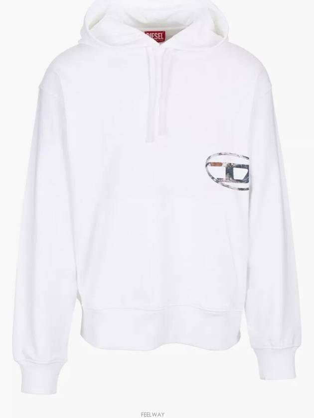 S Macs Hood L4 Loose Logo Hoodie White - DIESEL - BALAAN 2