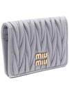 Matelasse Nappa Leather Card Wallet Grey - MIU MIU - BALAAN 4