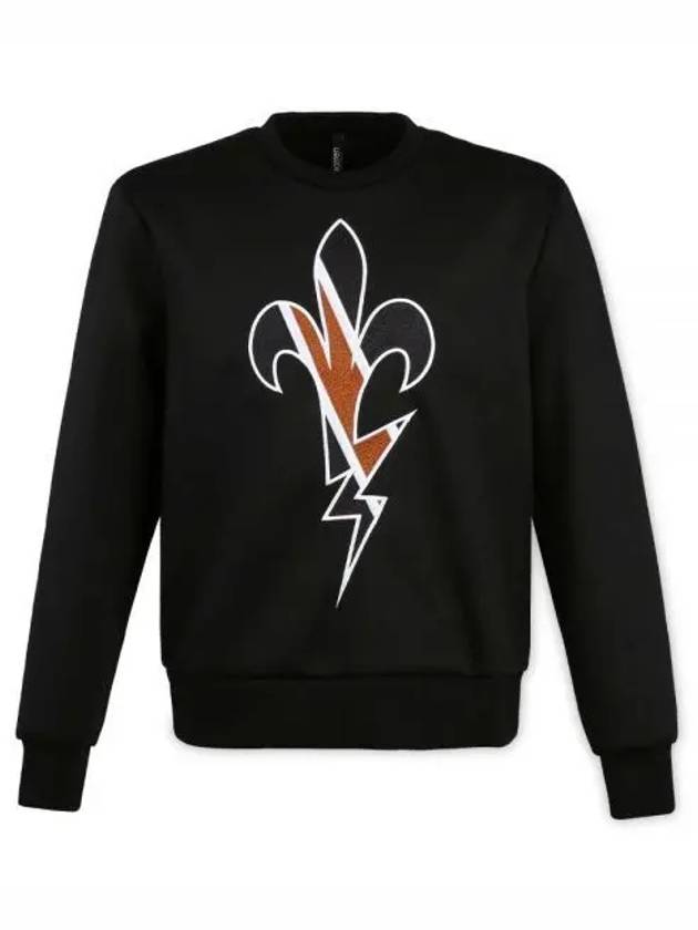 Men's Thunder Embroidery Sweatshirt Black - NEIL BARRETT - BALAAN 2