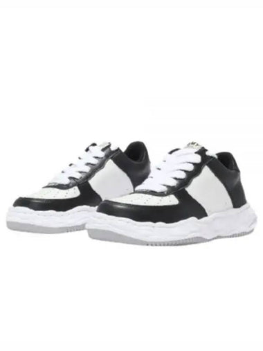 A08FW706 BLKWHT Wayne Leather Low Top Sneakers - MIHARA YASUHIRO - BALAAN 1