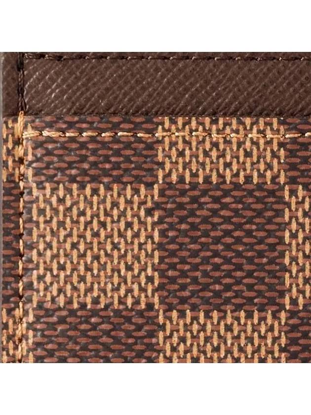 Damier Eben Single Card Wallet Brown - LOUIS VUITTON - BALAAN 3