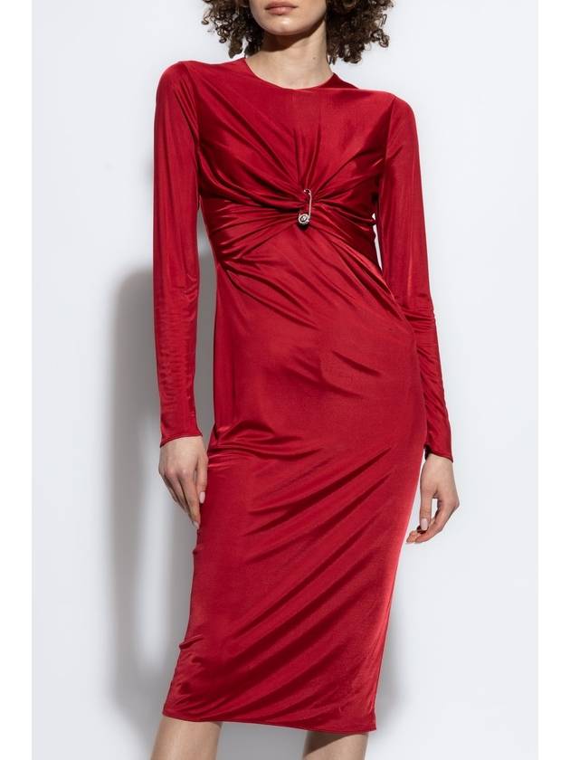 Versace Dress With Decorative Draping, Women's, Red - VERSACE - BALAAN 3