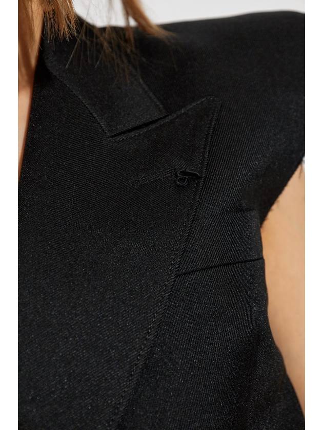 MM6 Maison Margiela Double-breasted Blazer With Vintage Effect, Women's, Black - MAISON MARGIELA - BALAAN 5