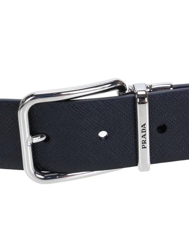 Reversible Leather Belt Brown Black - PRADA - BALAAN.