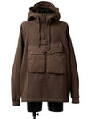 Felpa Chiusa Cappuccio Garment-Dye Hooded Anorak Brown - TEN C - BALAAN 2