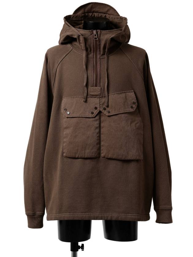 Felpa Chiusa Cappuccio Garment-Dye Hooded Anorak Brown - TEN C - BALAAN 2