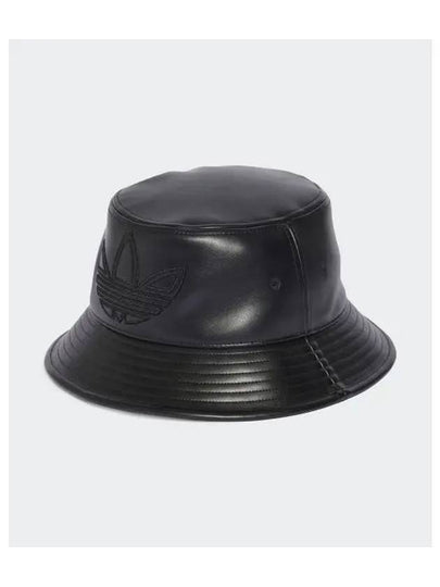 Trefoil leather bucket hat black - ADIDAS - BALAAN 2