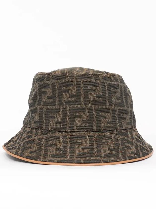 FF Logo Embroidery Cotton Bucket Hat Brown - FENDI - BALAAN 4