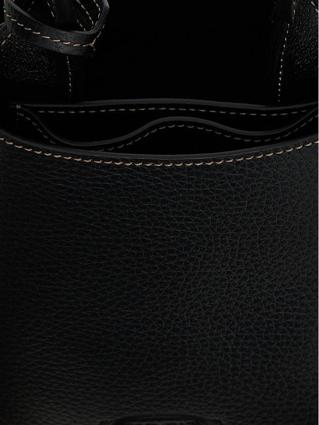 Micro Leather Mini Tote Bag Black - TOD'S - BALAAN 5