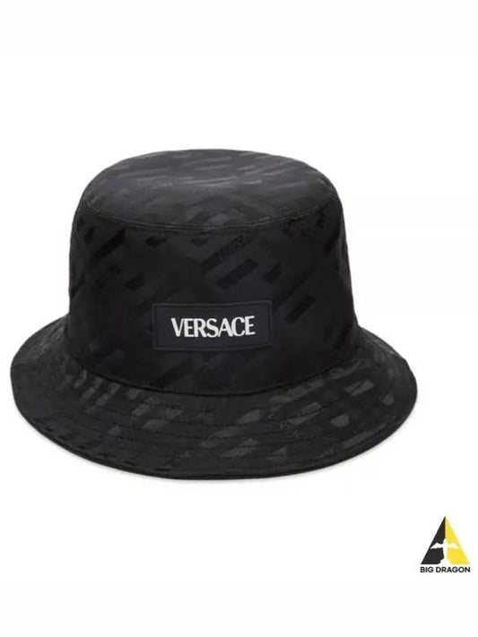 Logo Jacquard Bucket Hat Black - VERSACE - BALAAN 2