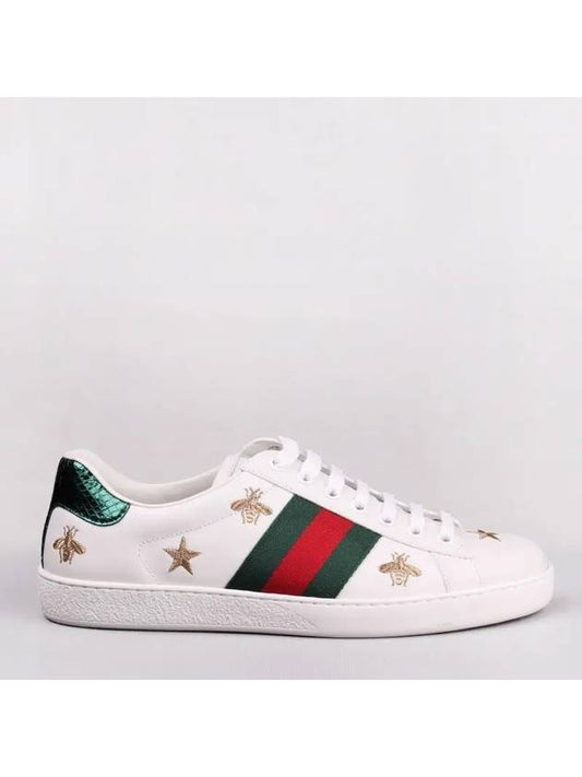 Ace Star Bee Embroidery Low Top Sneakers White - GUCCI - BALAAN.