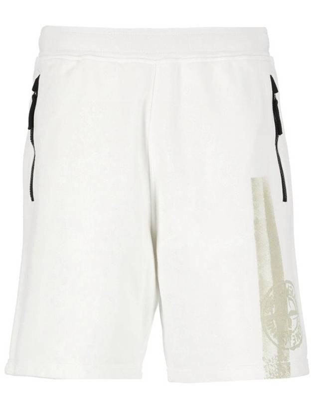 Compass Print Shorts White - STONE ISLAND - BALAAN 1