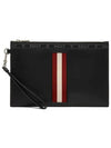 Benery Leather Clutch Bag Black - BALLY - BALAAN 6