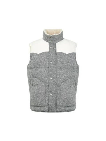 Men s Fleece High Neck Goose Down Padded Vest Melange Gray 270583 - BRUNELLO CUCINELLI - BALAAN 1