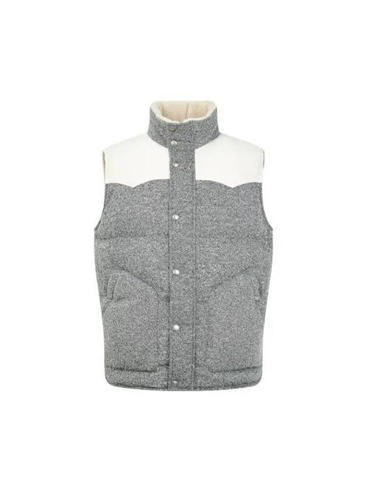 Shimaeul 8th Anniversary 10 e Point 9 8 Men s Fleece High Neck Goose Down Padded Vest Melange Gray 270583 - BRUNELLO CUCINELLI - BALAAN 1