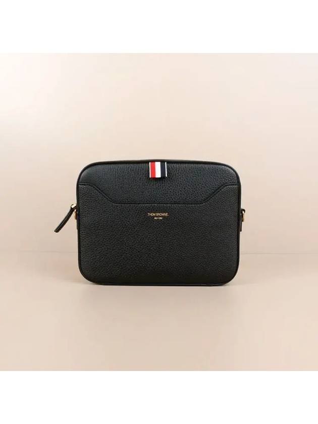 4 Bar Patch Leather Camera Cross Bag Black - THOM BROWNE - BALAAN 4