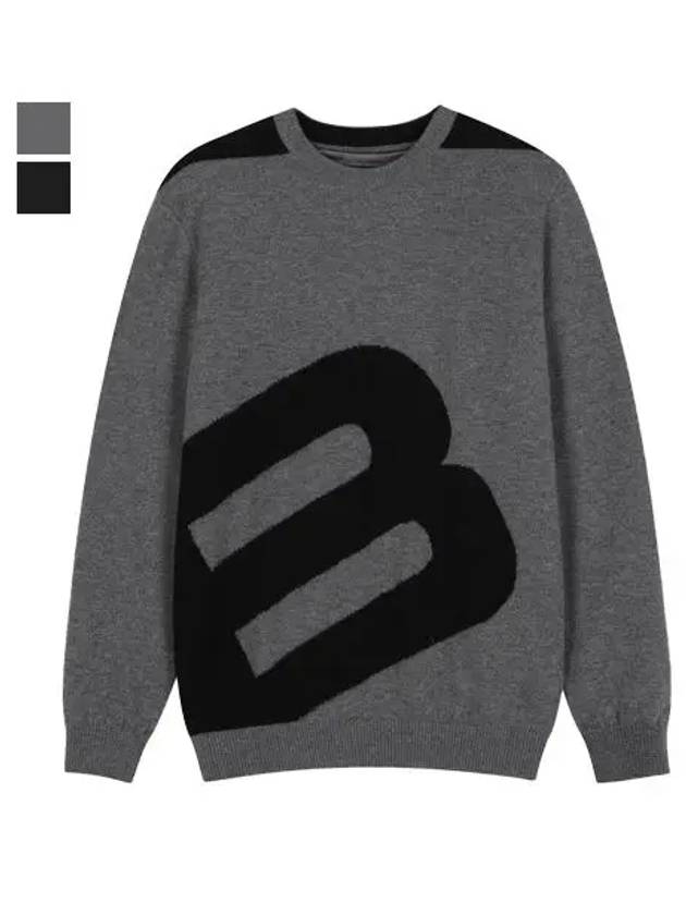 B LOGO POINT WIND BLOCK ROUND NECK SWEATERBDWMSW54 - BALLISTIC - BALAAN 2