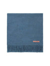 Studios Wool Fringe Scarf Ocean Blue Melange - ACNE STUDIOS - BALAAN 1