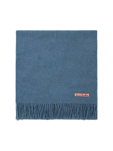 Wool Fringe Scarf Ocean Blue Melange - ACNE STUDIOS - BALAAN 1