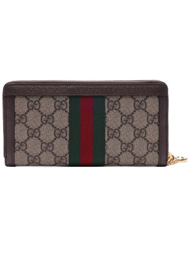 Ophidia GG Supreme Zipper Around Canvas Long Wallet Brown Beige - GUCCI - BALAAN 5