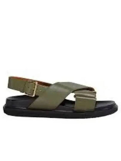 Fussbett Leather Sandals Green - MARNI - BALAAN 2