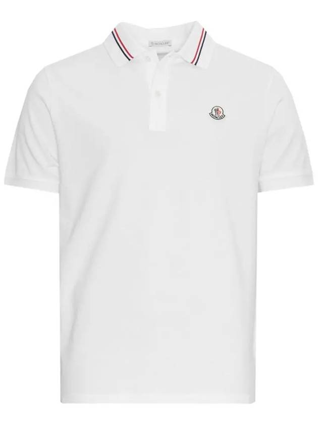 Logo Patch Polo Shirt White - MONCLER - BALAAN 2