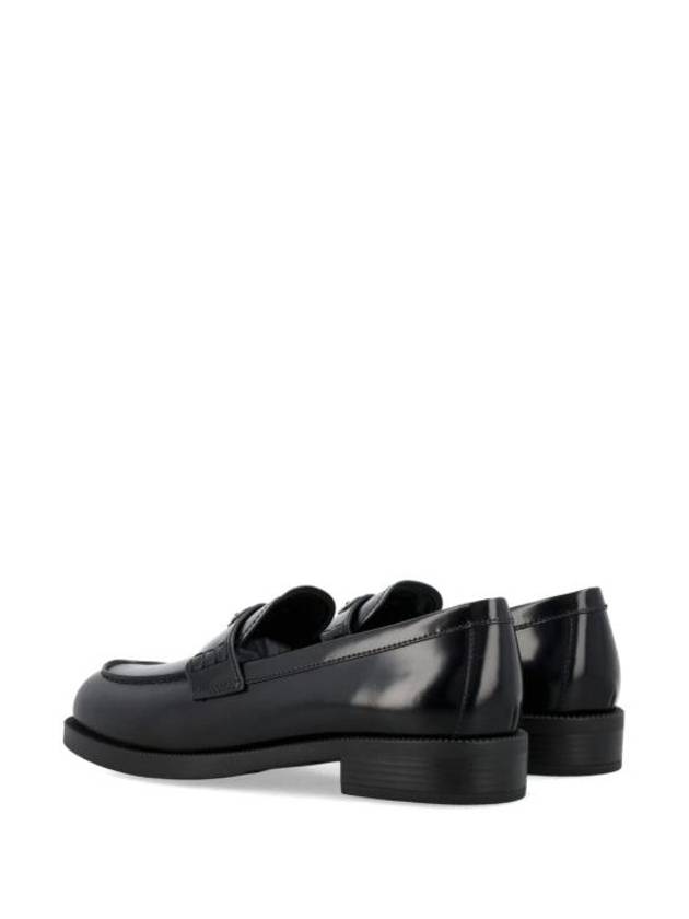 Triangle Logo Leather Loafers Black - PRADA - BALAAN 3