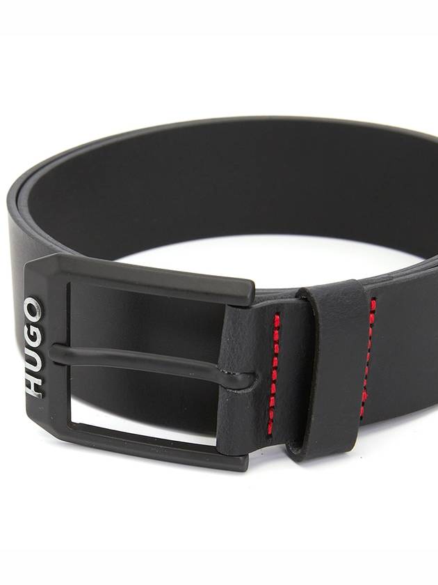 Logo Trim Buckle Leather Belt Black - HUGO BOSS - BALAAN 6