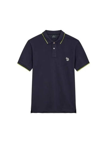 PS color combination trimming slim fit polo shirt navy 271393 - PAUL SMITH - BALAAN 1