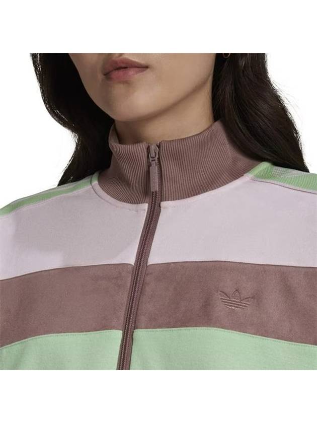 Color Block Half Zip-Up Jacket Pink Brown - ADIDAS - BALAAN 5