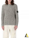 Compass Badge Cotton Knit Top Melange White - STONE ISLAND - BALAAN 2