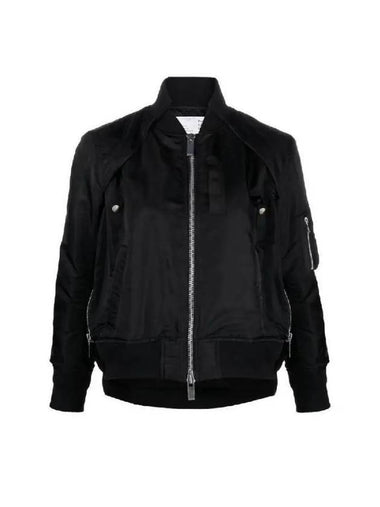 Zip-Up Detail Bomber Jacket Black - SACAI - BALAAN 1