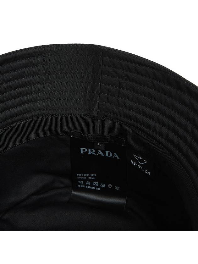 Triangle Logo Re-nylon Bucket Hat Black - PRADA - BALAAN 10