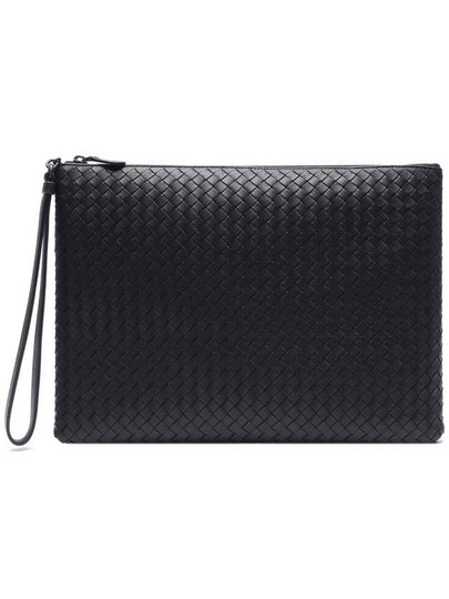 Intrecciato Strap Clutch Bag Black - BOTTEGA VENETA - BALAAN 2