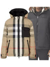 Reversible Recycled Nylon Redown Puffer Padded Archive Beige Black - BURBERRY - BALAAN.